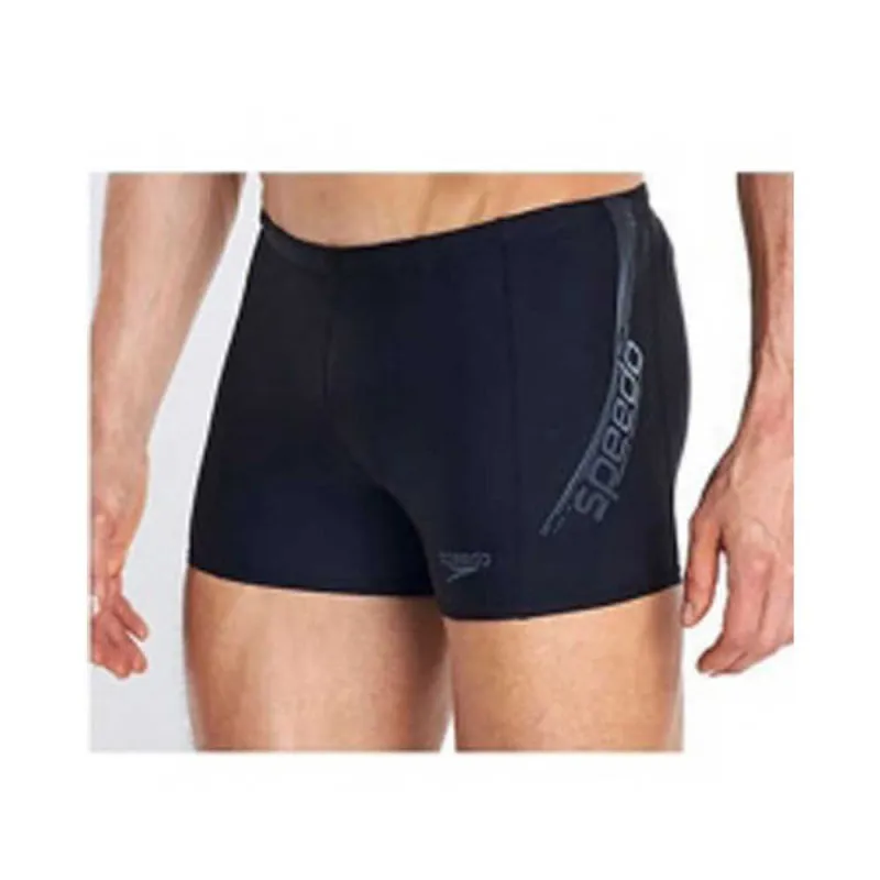 Speedo Men's Sports Logo Panel Aquashorts Black/Grey 30-1